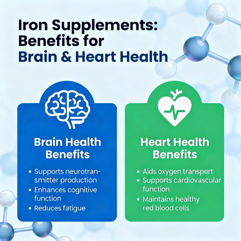 chart detailing health benefits of iron supplementation