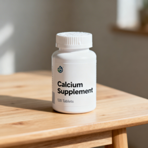display of calcium supplement container